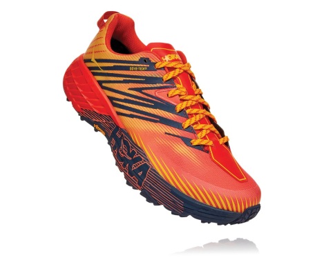 Sapatilhas Hoka One One Speedgoat 4 GORE-TEX Portugal - Sapatilhas Trail Homem Vermelhas / Douradas - VGOZDC-186